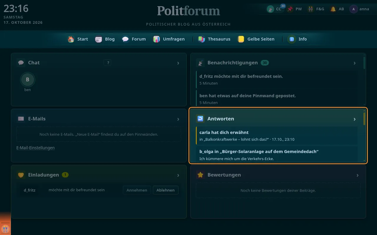 So sieht es aus: Widget Antworten