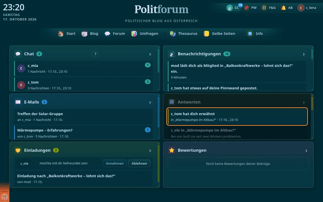 So sieht es aus: @-Erwähnungen