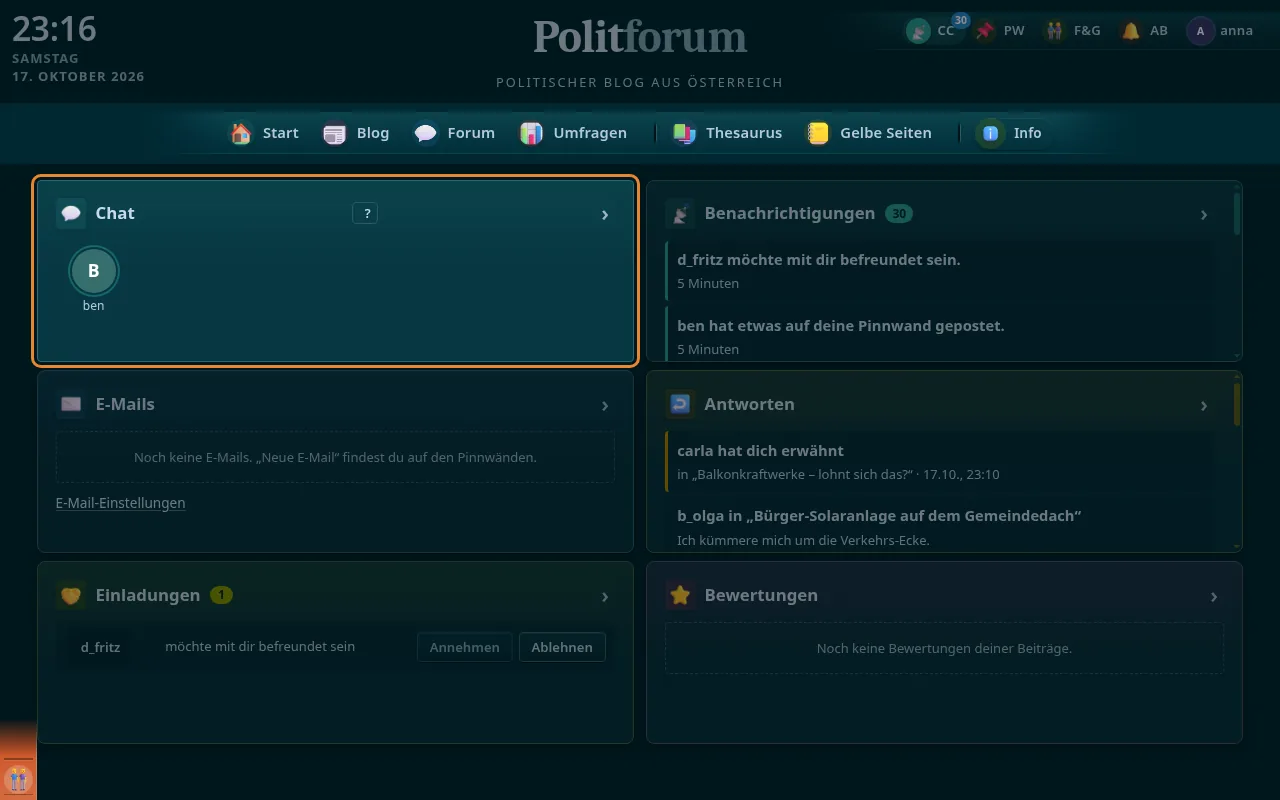 So sieht es aus: Widget Chat