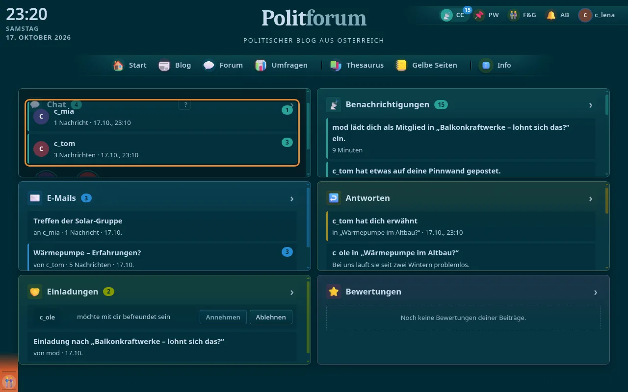 So sieht es aus: Verpasste Chats