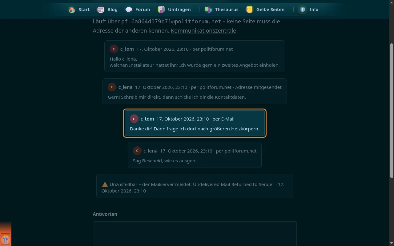 So sieht es aus: Antworten aus dem Postfach