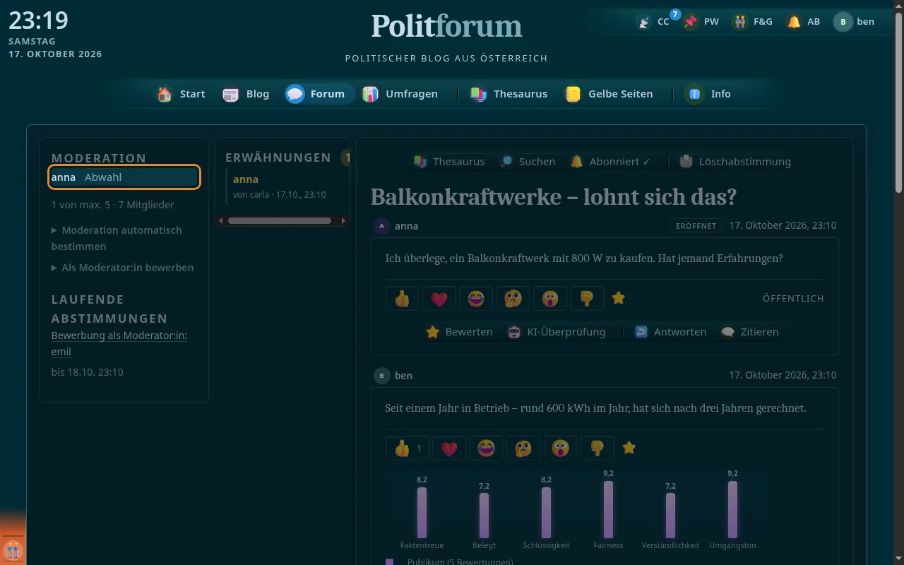 So sieht es aus: Abwahl