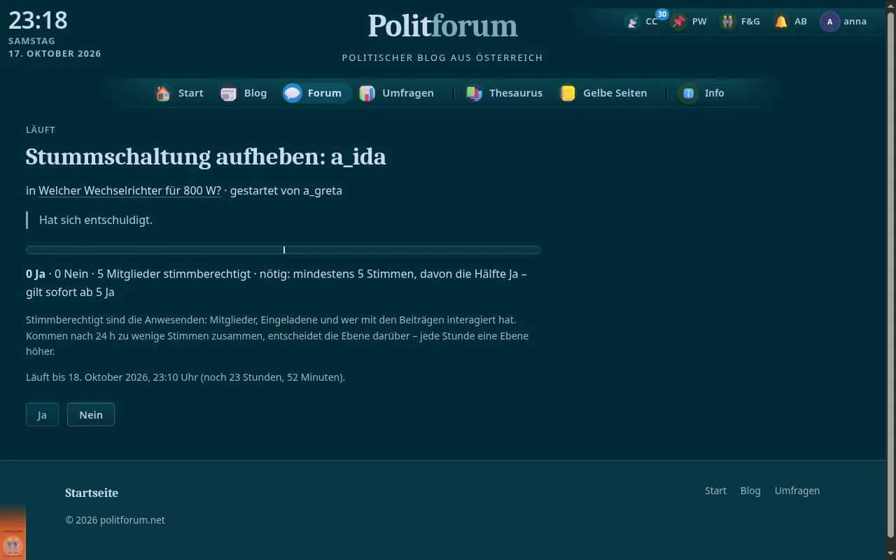 So sieht es aus: Stummschaltung aufheben