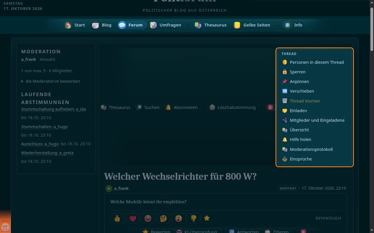 So sieht es aus: Am Thread