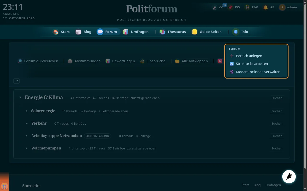 So sieht es aus: In der Forum-Übersicht