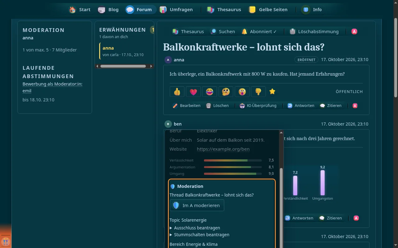 So sieht es aus: Rollen über die Namenskarte