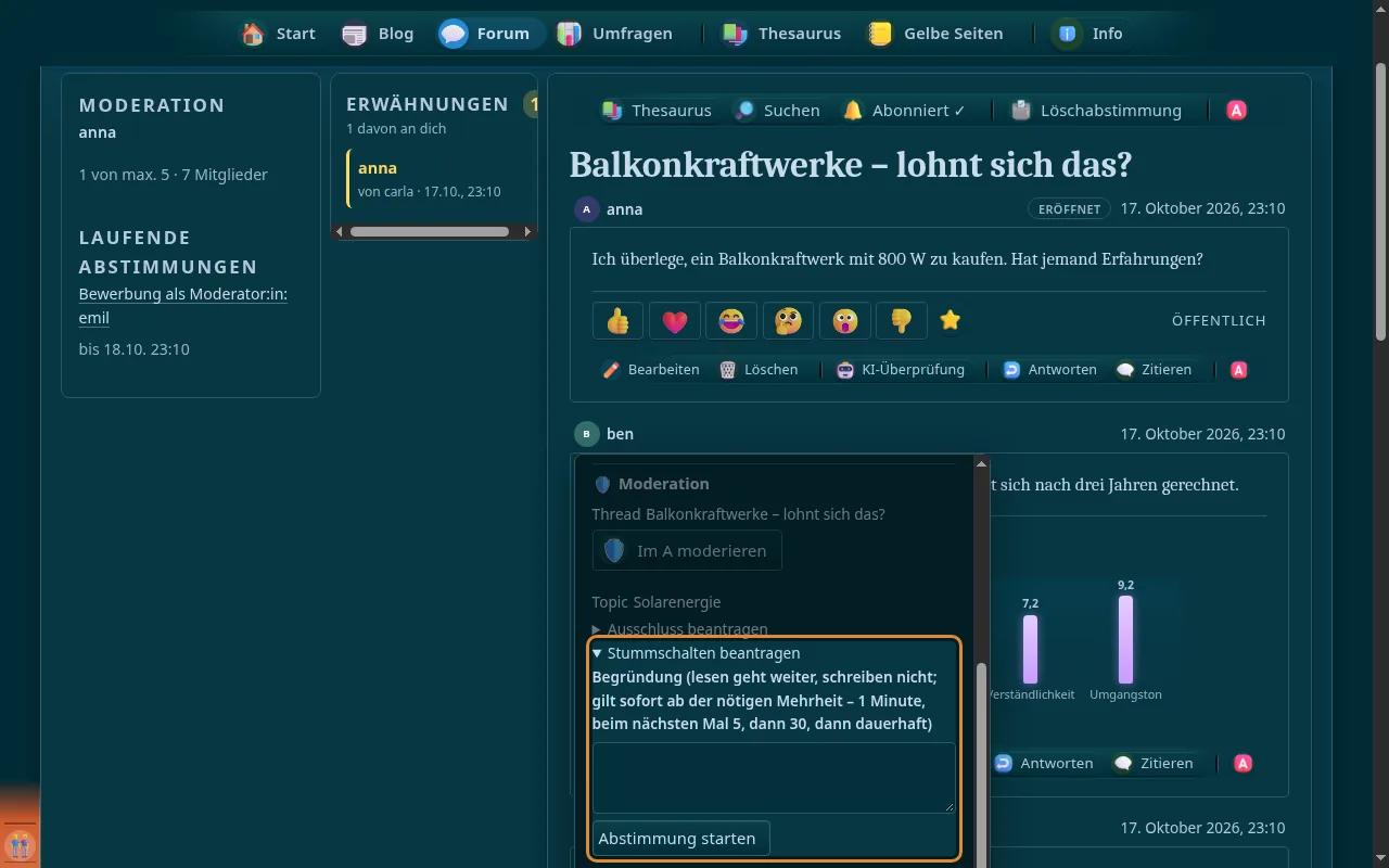 So sieht es aus: Stummschalten beantragen
