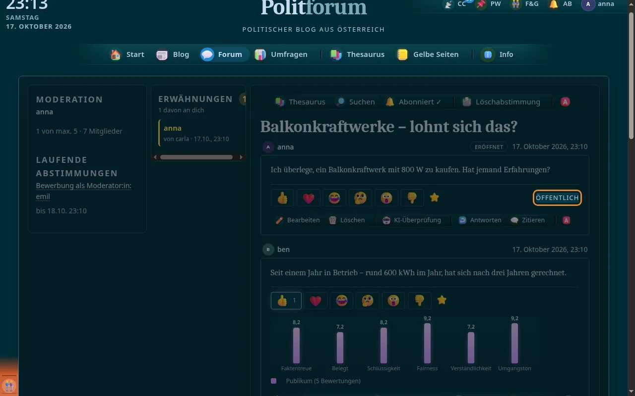 So sieht es aus: Thread-Status