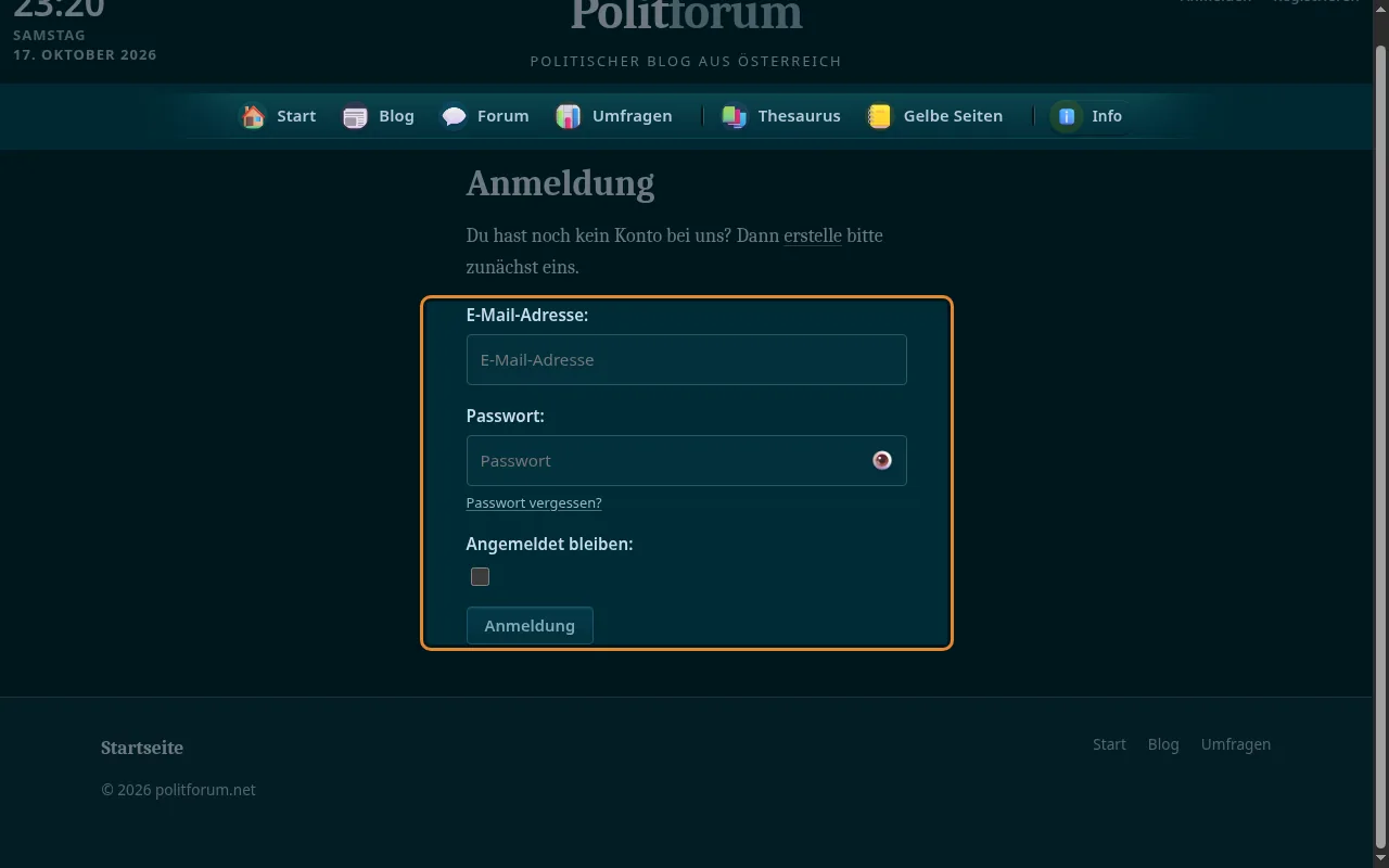 So sieht es aus: Anmelden