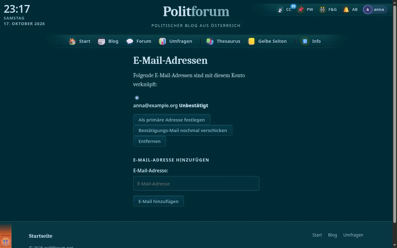 So sieht es aus: E-Mail-Adressen
