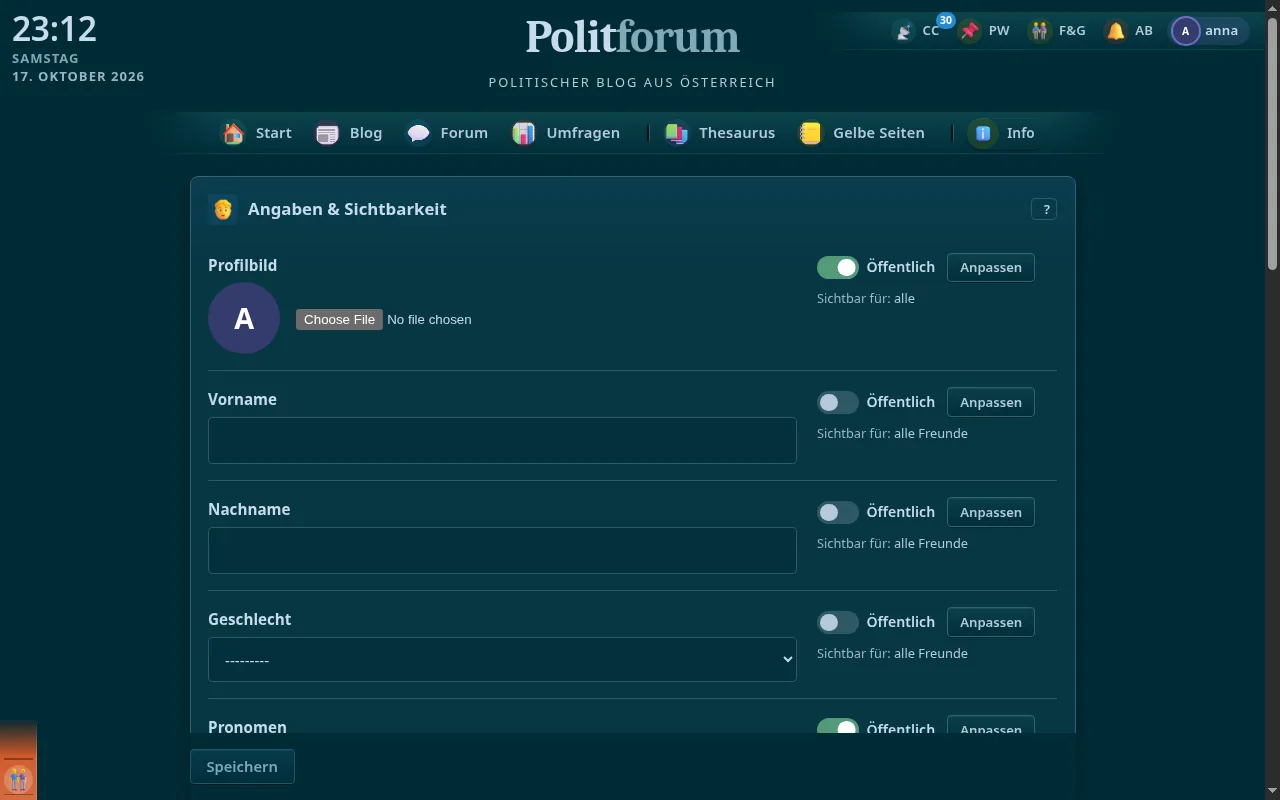 So sieht es aus: Profil bearbeiten
