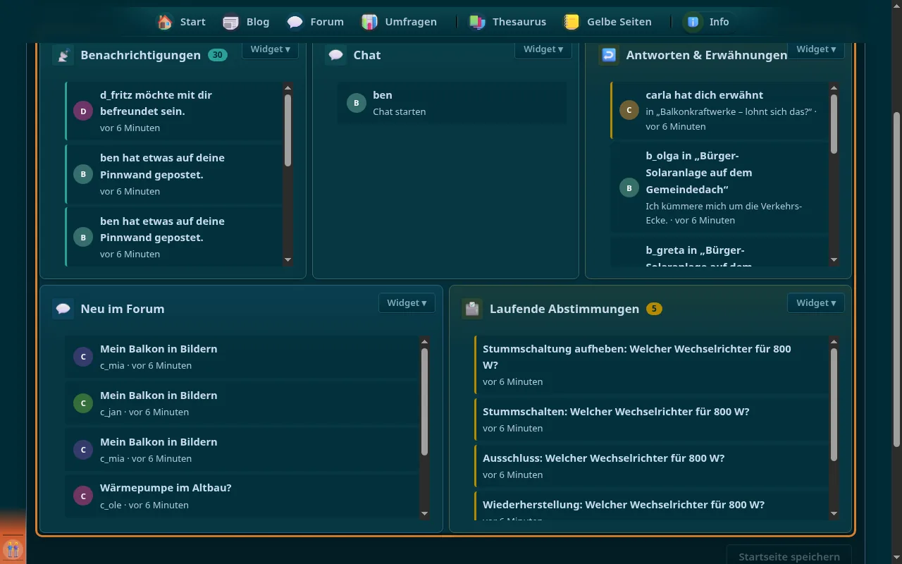 So sieht es aus: Widget-Raster