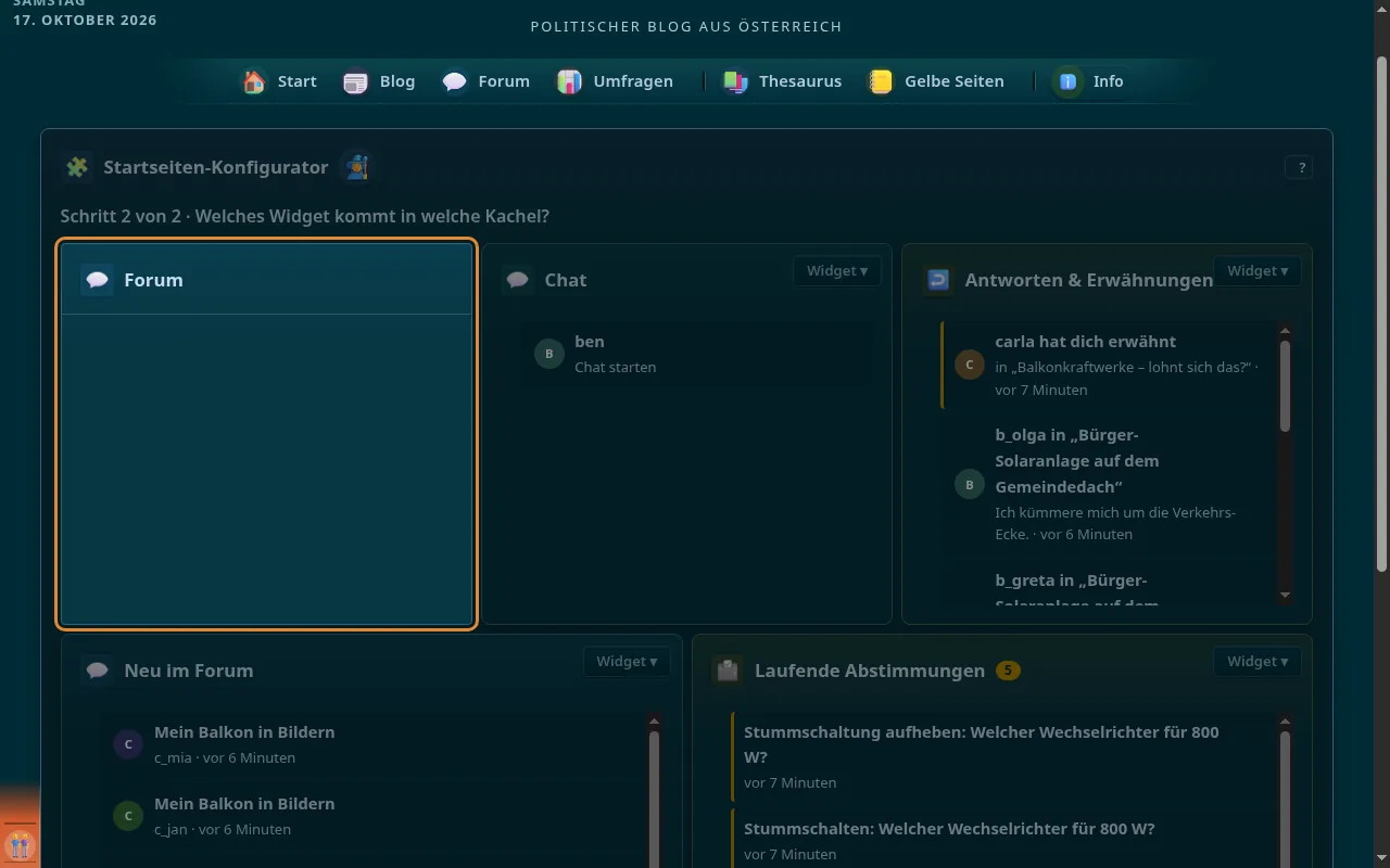 So sieht es aus: Forum (ganze Seite)