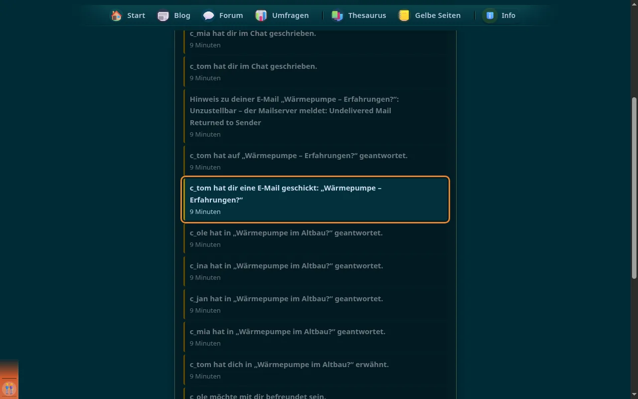 So sieht es aus: E-Mails