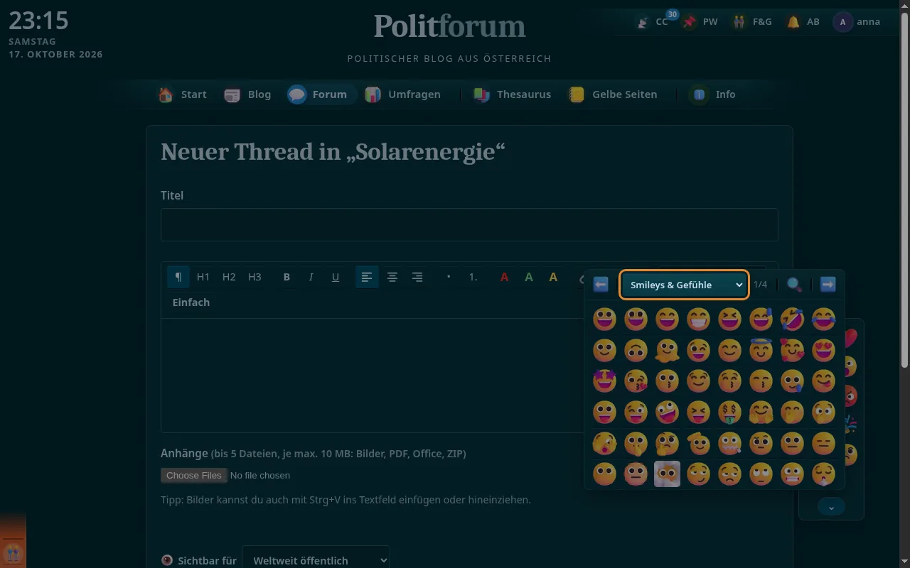 So sieht es aus: Set-Liste