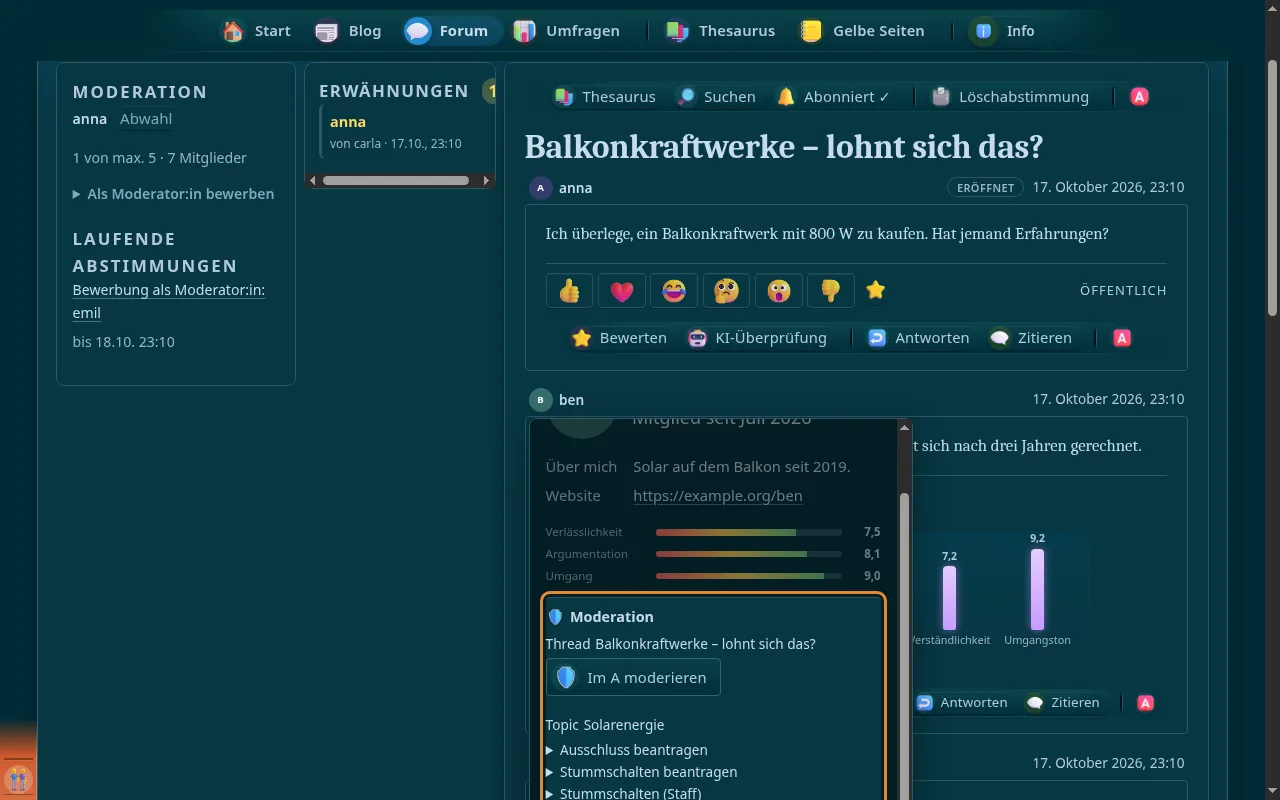 So sieht es aus: Bereichs-Funktionen auf der Karte