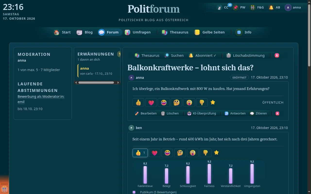 So sieht es aus: Aus dem eigenen Thread entfernen