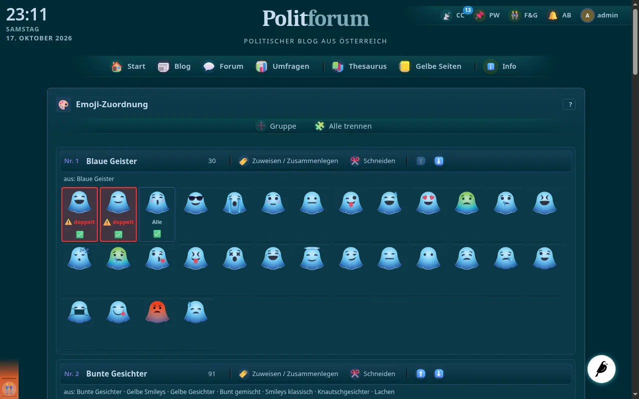 So sieht es aus: Emoji-Zuordnung